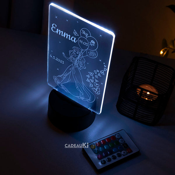 Uniek Gegraveerde 3D LED Fotolamp voor Geboorte - Personaliseer met Naam & Geboortedetails